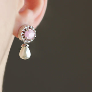 Pink Pearl Stud Earring - 3