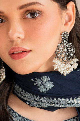 White Pearl Drop Earring - 2