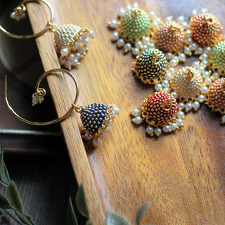 Multicolour Interchangeable Jhumki with 5 colour options I Earring - 1