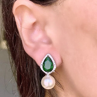 Green Diamond Pearl Drop
