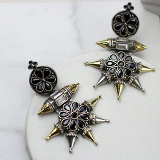 Tribal Black Drop Earring