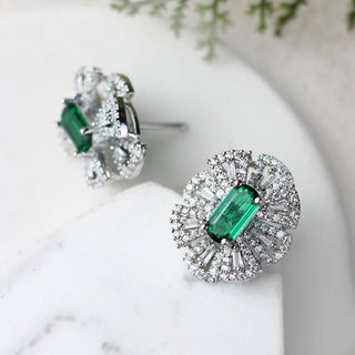 Green Statement Zircon Stud Earring