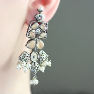 Tribal Peach Flower Drop Earring