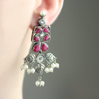 Tribal Flower Drop Earring