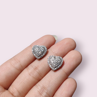 Zircon Heart Studs