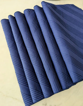 Blue Pleated Elegance