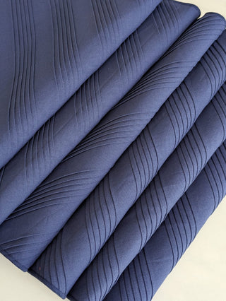 Blue Pleated Elegance