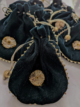 Velvet Pouches Dark Green