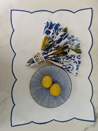 Blue Scallops & Lemon Accents