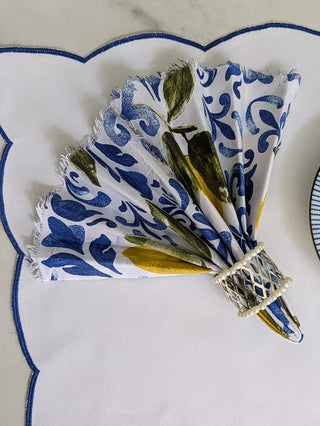 Blue Scallops & Lemon Accents