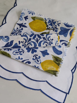 Blue Scallops & Lemon Accents